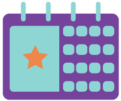 A calendar date with a star