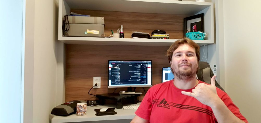 One of our Ubiminders, Bruno Brugemann, working from home
